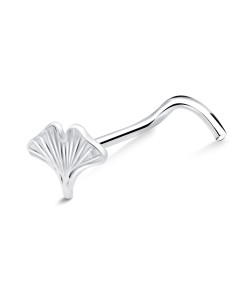 Ginkgo Silver Curved Nose Stud NSKB-1820